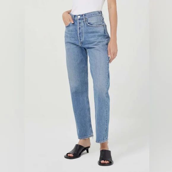 Agolde 90's Mid Rise Loose Fit Jeans in Scheme - Picture 4 of 13